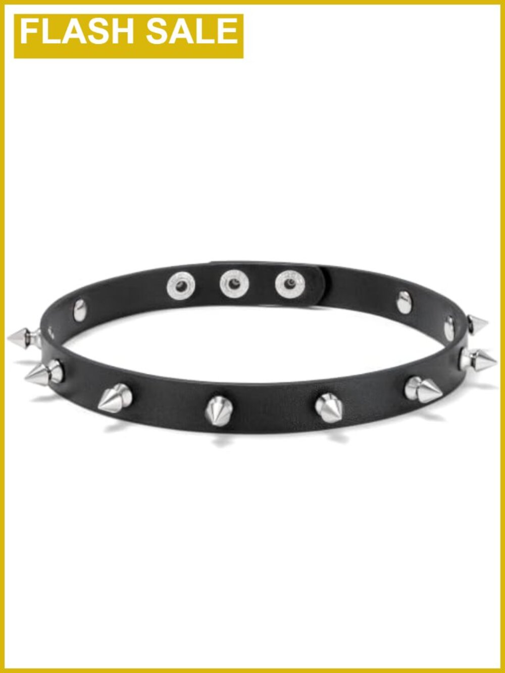 PU Leather Spiked Choker Adjustable Punk Goth Collar Necklace